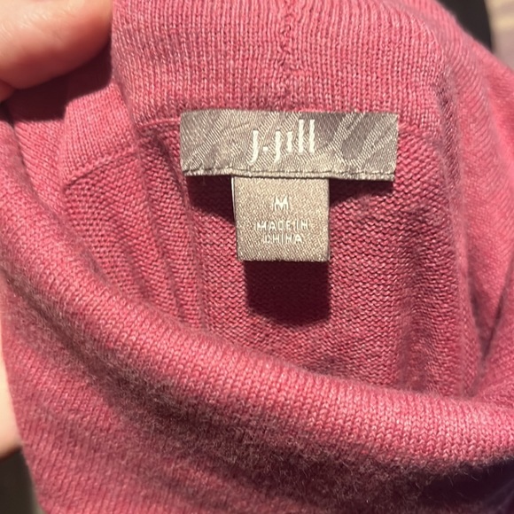 J. Jill Muted Red Knit Turtleneck Size Medium - Picture 4 of 8